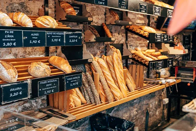 Étagères pain boulangerie